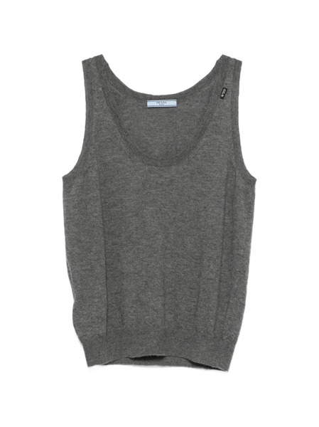  Prada Scoop-neck Knit Top - Grey 