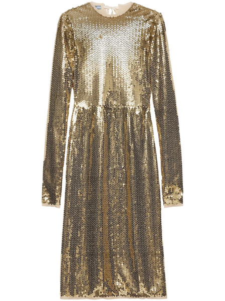  Prada Sequined Mini Dress - Gold 