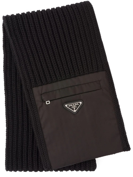  Prada Shaker Knit Scarf - Black 