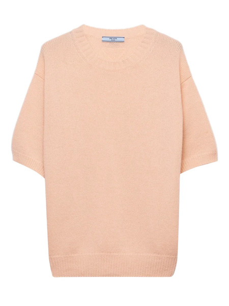  Prada Short-sleeve Crew-neck Sweater - Orange 