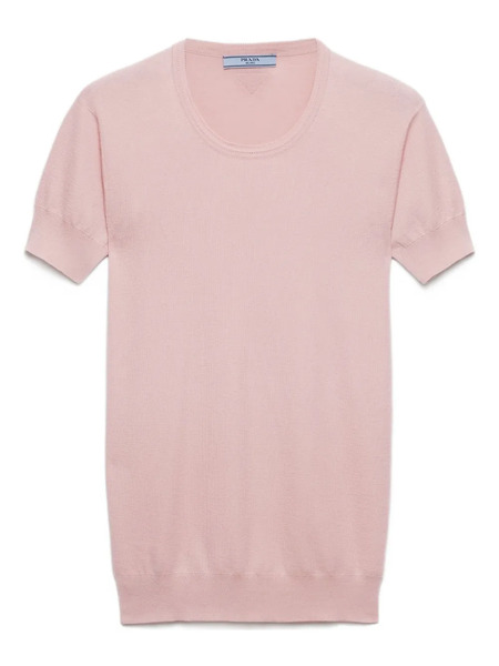  Prada Short-sleeve Ribbed T-shirt - Pink 