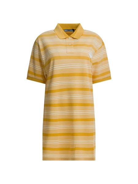  Prada Short-sleeve Striped Mini Dress - Yellow 