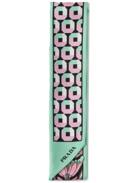  Prada Silk Scarf - Green 