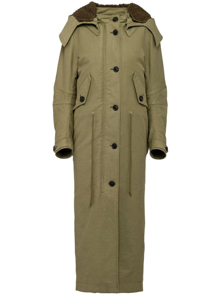  Prada Single-breasted Satin Coat - Green 