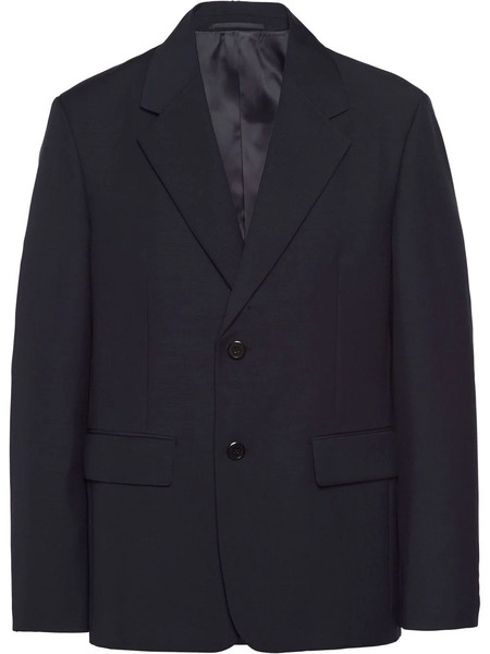  Prada Single-breasted Wool Blazer - Blue 