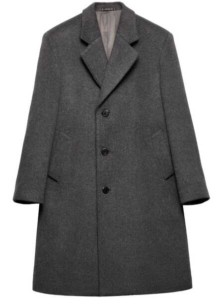  Prada Single-breasted Wool Coat - Grey 