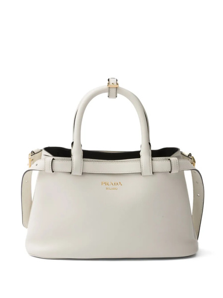  Prada Small Buckle Tote Bag - White 