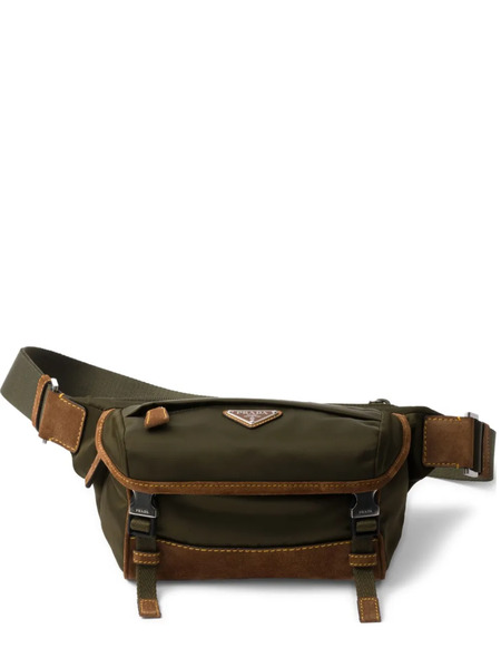  Prada Small Canvas Utility Shoulder Bag - Green 