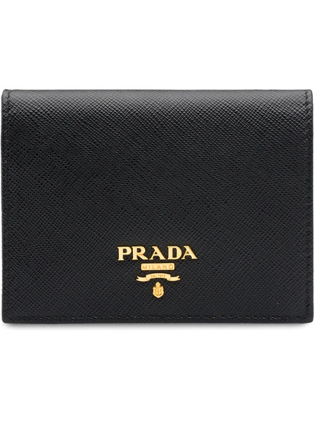  Prada Small Logo-plaque Folding Wallet - Black 