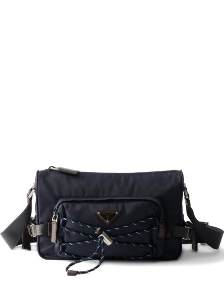 Prada Speedrock Re-nylon And Leather Shoulder Bag - Blue 