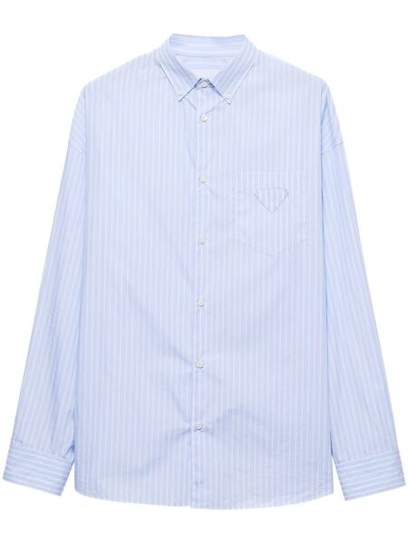  Prada Striped Cotton Shirt - Blue 