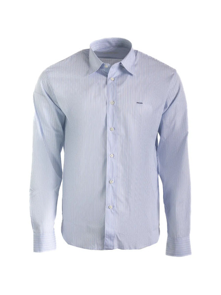  Prada Striped-pattern Long-sleeve Shirt - Blue 