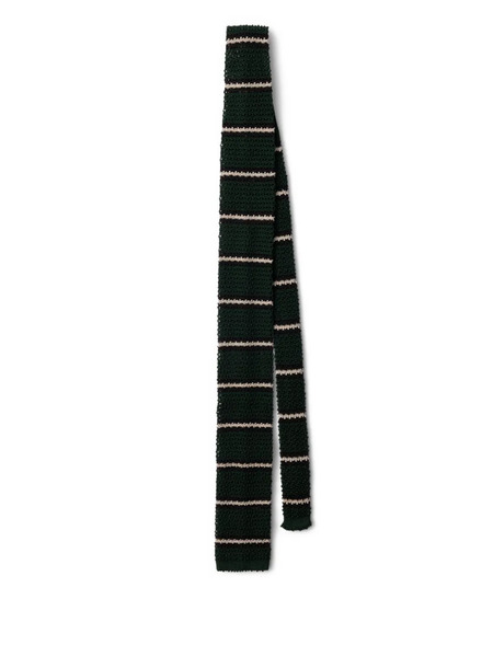 Prada Striped-pattern Silk Tie - Green 