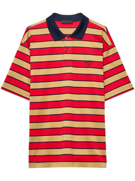  Prada Striped Polo Shirt - Neutrals 