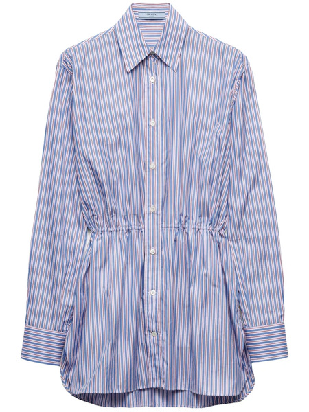  Prada Striped Poplin Shirt - Blue 