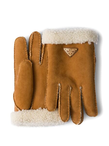  Prada Suede Gloves - Brown 