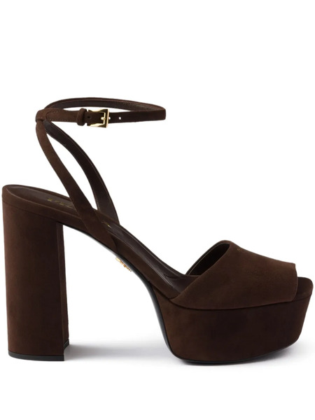  Prada Suede Platform Sandals - Brown 