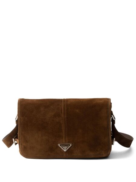  Prada Suede Shoulder Bag - Brown 