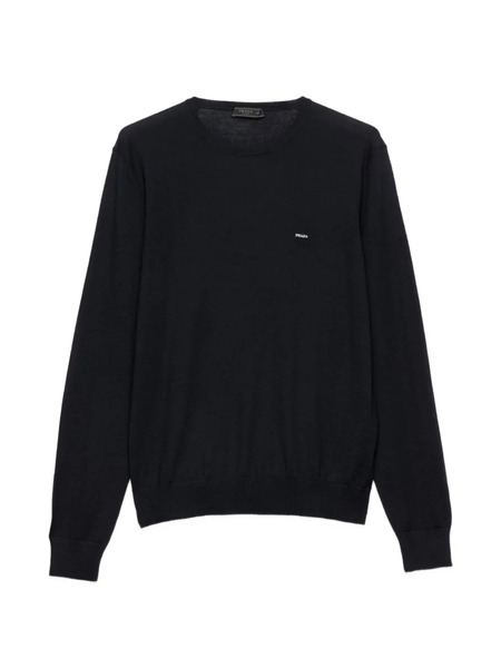  Prada Superfine Wool Crew-neck Sweater - Blue 