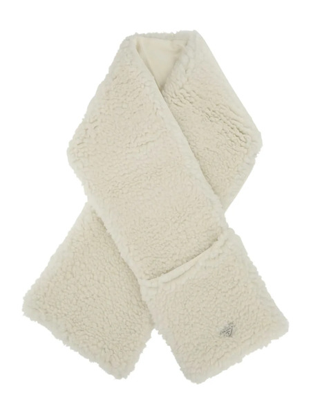  Prada Teddy Logo-plaque Scarf - White 
