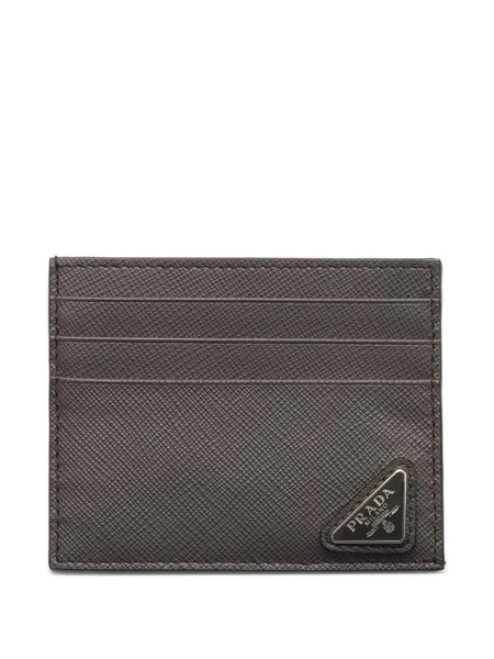  Prada Textured Card Holder - Grey 