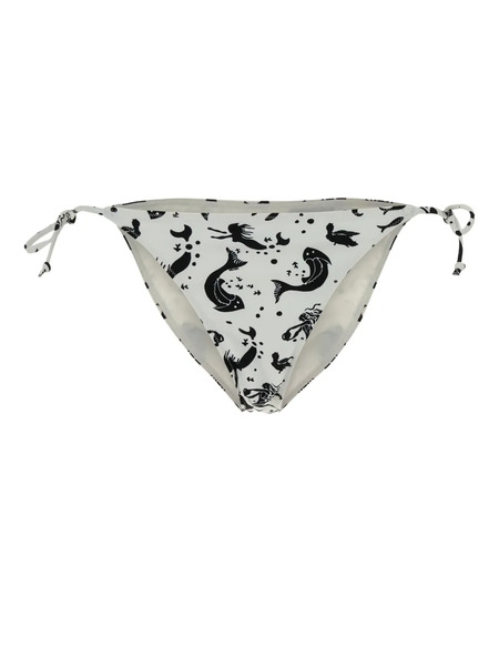  Prada Tie-side Printed Bikini Bottom - White 