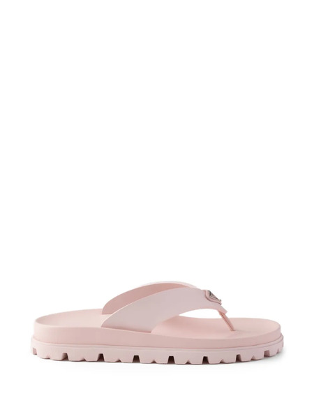  Prada Triangle Flat Sandals - Pink 