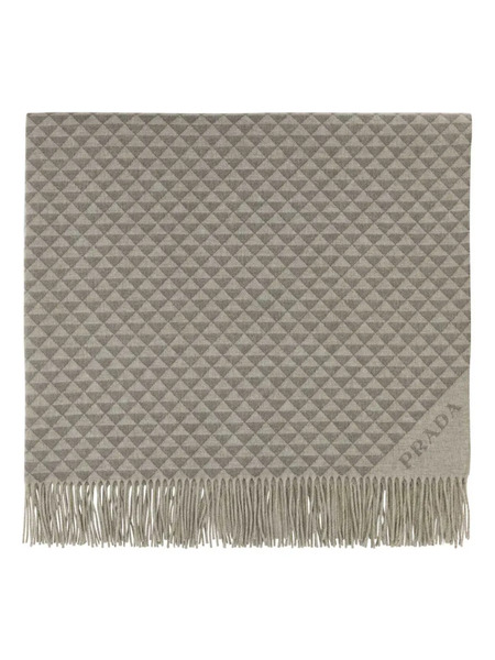  Prada Triangle-logo Blanket - Grey 