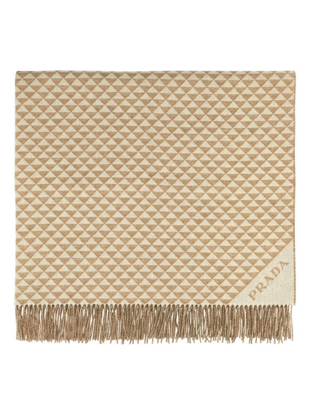  Prada Triangle-logo Blanket - Neutrals 