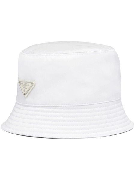  Prada Triangle-logo Bucket Hat - White 