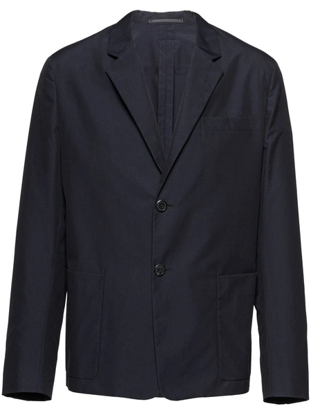 Prada Triangle Logo Cotton Blazer - Blue 