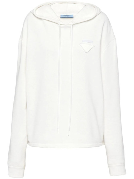  Prada Triangle-logo Cotton Hoodie - White 