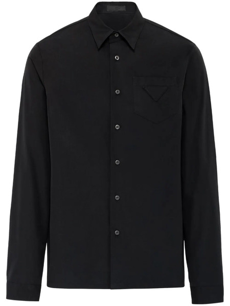  Prada Triangle-logo Cotton Shirt - Black 