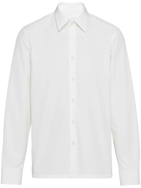  Prada Triangle-logo Cotton Shirt - White 