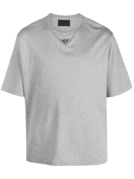  Prada Triangle-logo Cotton T-shirt - Grey 
