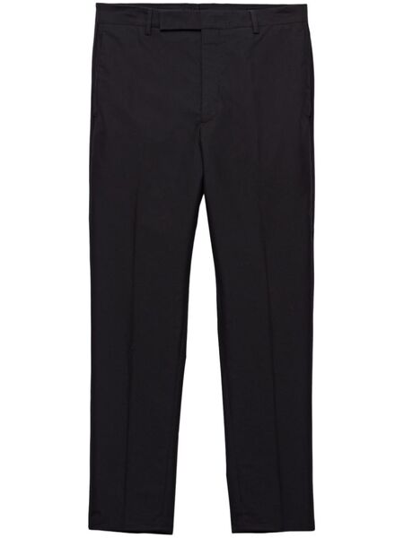  Prada Triangle-logo Cotton Trousers - Black 