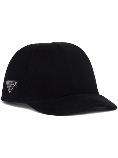  Prada Triangle-logo Felt Baseball Cap - Blue 