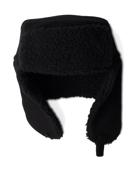  Prada Triangle-logo Fleece Trapper Hat - Black 
