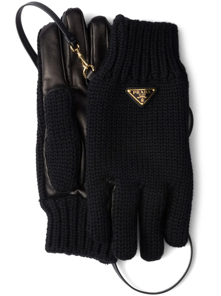  Prada Triangle-logo Gloves - Black 