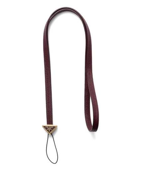  Prada Triangle-logo Leather Phone Strap - Red 