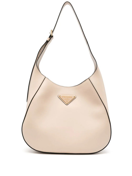 Prada Triangle-logo Leather Shoulder Bag - Neutrals 