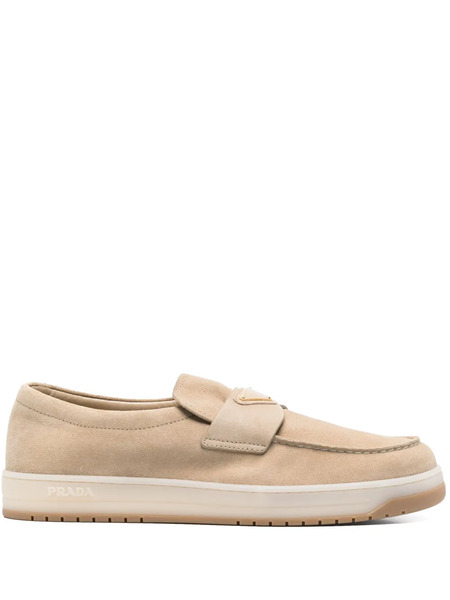  Prada Triangle-logo Loafers - Neutrals 