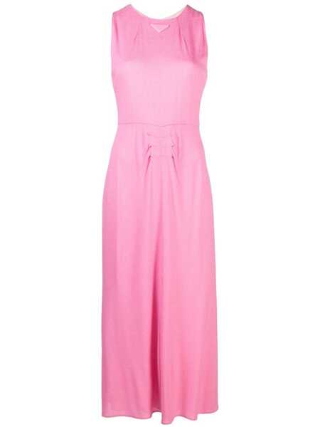  Prada Triangle Logo Maxi Dress - Pink 