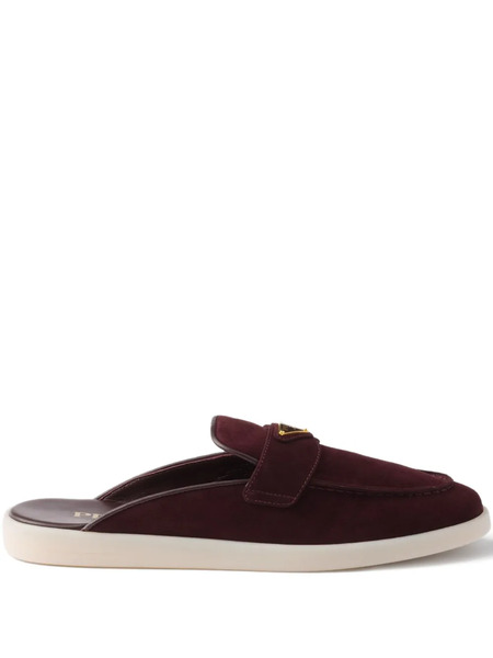  Prada Triangle-logo Mules - Red 