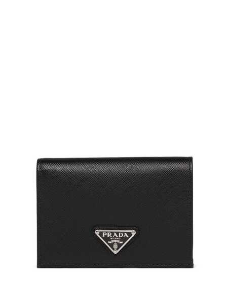  Prada Triangle Logo Rectangle Wallet - Black 