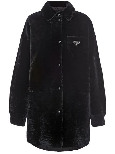  Prada Triangle-logo Reversible Coat - Black 