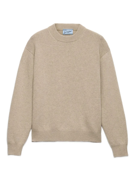 Prada Triangle-logo Ribbed Sweater - Neutrals 