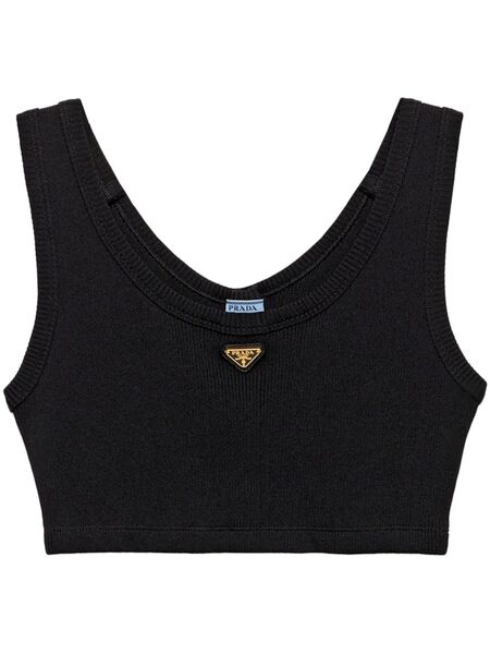  Prada Triangle-logo Tank Top - Black 