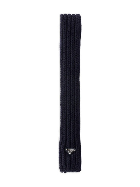  Prada Triangle-logo Wool Scarf - Blue 