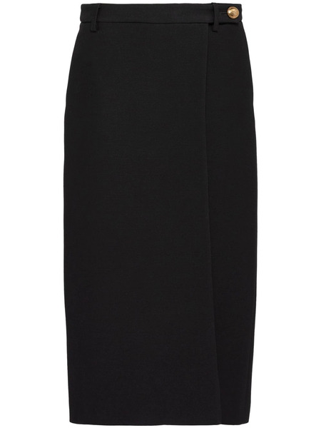  Prada Tricotine Midi Skirt - Black 